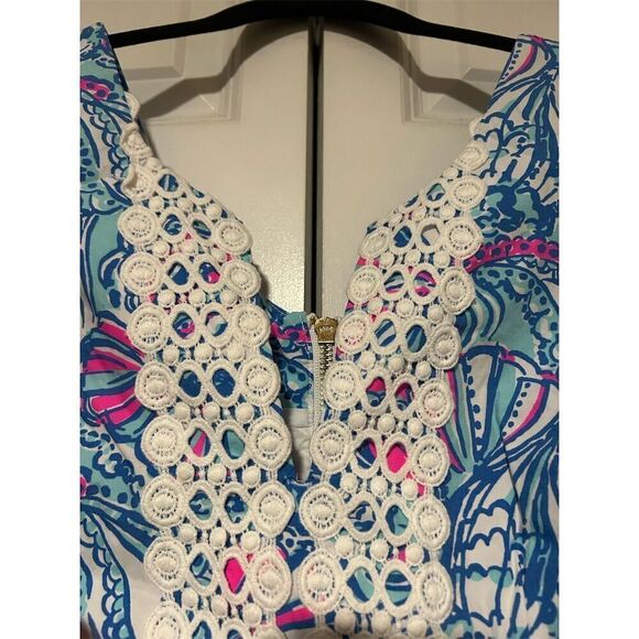 Lilly Pulitzer for Target Women's Shift Dress Size 10 Fan Print Sleevele… - Picture 3 of 10